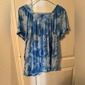 Sky blue, polka dots, soft comfy top